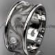 platinum diamond engagement ring, wedding band ADLR121BB