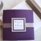 Glitter Wedding Invitations, Silver Glitter Invites, Purple and Silver Invitations - Sparkling Violette Pocketfold Invite Sample