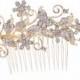 Butterfly Hair Comb Flower Hairoins for Bridal Wedding Hair Jewelry Accessories with Rhinestone Crystal FA3238