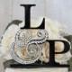 Wedding Cake Topper with 2-Initials  2 letter monogram Cake Topper Initial cake topper A B C D E F G H I J K L M N O P Q R S T U V W X Y Z