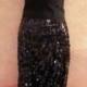 Exotic Black Sequin Fuchsia Rose Corset Maxi Wrap Skirt Dress Bridal Wedding Gown Party Costume