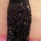 Exotic Black Sequin Crystal Brooch Corset Maxi Wrap Skirt Dress Bridal Wedding Gown Party Costume