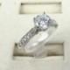 Handcrafted CZ Vintage Ring, Made to Order, Sterling Silver, 14K Gold, Simulated Diamond, 