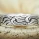 Art Nouveau Ocean Waves Wedding Band in Sterling - Silver Sea-Inspired Scrollwork Pattern Band - Unisex Commitment Band or Promise Ring