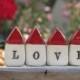 A set of miniature rustic ceramic LOVE houses  Miniature houses  Little houses, Wedding reception