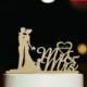 Rustic Wedding Cake Topper,Mr and Mrs Silhouette Cake Topper with Date,Custom Nature Wood Cake Topper,Bride and Groom with Baby Cake Topper