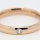 Comfort Fit 3mm Wide, 18ct Rose Gold filled Plain band Wedding Ring with white sapphire gemstone