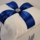 Fifth Avenue Ring Bearer Pillow - Choose Your Colors, Shown in White and Cobalt Blue