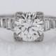 Antique Engagement Ring Art Deco 1.51ct Round Brilliant Cut Diamond in Platinum