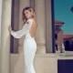 Floor-Length Chapel Train Lace And Chiffon Sexy Open Back Full Sleeves Wedding Dress