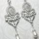 Art Deco Style Chandelier Earrings, Art Deco Pearl Drop Earrings, Vintage Statement Earrings, Bridal Earrings, Crystal, ART DECO STARLET