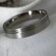 Titanium Ring with Double Offset Pinstripe Grooves