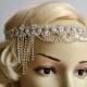Luxury Rhinestone flapper Gatsby Headband, Chain 1920s Wedding Crystal Headband Headpiece, Bridal Headpiece, 1920s Flapper headband