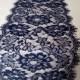 7ft navy blue lace runner,  10" wide  , lace table runner,  wedding  table runners, tablerunners,  navy lace runner, R16011401