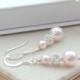 Ella Blush Pink Pearl Drop Earrings Wedding Jewellery Baby Pink Dangle Earrings Valentines Gift  Wedding Earings Bridesmaids Gift Etsy UK
