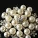 Bridal Brooch, Swarovski Crystal Flower Brooch, Pearl Flower Brooch, Wedding Brooch, Rhinestone Brooch, Crystal Brooch, Bridal Jewelry
