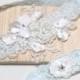 Lace blue garter set, wedding garter set, bridal garter set, satin garter set, blue lace garter, blossom  garter set