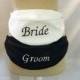 A Pair of Embroidered Fanny Packs - Hip Bags - Bride and Groom - Mr and Mrs - Weddings - Monogrammed