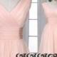 Short Bridesmaid Dress , chiffon bridesmaid dresses, Zipper Up Back Bridesmaid dresses with V Neckline,prom dress,evening dress 2015,