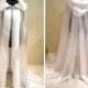 FUR medieval cloak white cape wedding dress costume snow ice queen Narnia witch Christmas x-mas renaissance tudor larp wicca ELSA elven LOTR