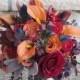 Fall Bridal Bouquet in Oranges, Reds & Burgundy for your Wedding, Example Only!! DO NOT PURCHASE