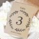 Printable Table Numbers (Flat Frame Insert) - DOWNLOAD Instantly - EDITABLE Text  - Woodland Wreath, 5x7 and 4x6, PDF