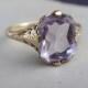 Victorian Amethyst Filigree Ostby Barton 10k Ladies Ring size 9 February purple Maltese cross lavender