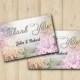 Floral Wedding Thank You Card, Printable Watercolor Flower Thank You, Vintage Floral Wedding, Custom Digital File (w015)