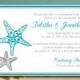 Beach Wedding Reception Invitation Template "Blissful Starfish" - Post Destination Wedding Invitation Ocean Silver - DIY Wedding Printable