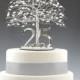 25th Anniversary Cake Topper Gift Decoration Birthday Idea Tree in Clear Quartz Crystal and Silver Tone Wire - 8" wide 9" tall with 5" Base