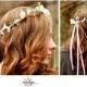 Bridal Hair Wreath Wedding Accessories -Sara- flower crown pale Pink silk flowers Wedding bridal photo prop faux circlet hair head wreath