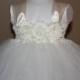 INTRO SALE: Ivory (shown) or White Beautiful Tutu Flower girl dress for baby toddler girl Wedding Dress