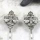 Vintage Jeweled Bridal Hair Pins, Clear Rhinestone Bridal Hair Pins, Heirloom Bridal Hair Pins, Vintage Gatsby Bridal Hair Pins
