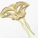 Art nouveau hair comb bridal fork brass floral vintage 1920's style elegant golden wedding hair