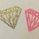 Diamond Shaped Cupcake Toppers. Gold Glitter. Bachelorette Party. Engagement Party Decor. Baking Tools. Party Supplies. Party Decor. Paper.