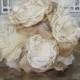 Rustic Cake Topper - Wedding cake topper-  Fabric Flowers- Burlap Cake Flowers Perfect for Rustic Cake or Burlap Wedding