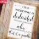 Wedding dedicated to parents sign (Frame NOT included)