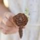 Rustic Bout Pin by Morgann Hill Designs Burlap Twigs Pine Cone