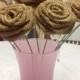 6  Burlap Roses on Stems--Rustic DIY Decorations, Wedding Decor,DIY wedding