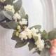 Bridal Romantic Boho Pinky Peach & Ivory Flower Half Crown,Wedding Floral Crown, Boho Wedding, Woodland Wedding, Vintage, Wreath, The "Emma"