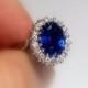CERTIFIED  Princess Diana engagement ring. About 6.0 carat royal blue Sapphire ring,