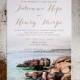 Wedding Invitation, Beach Wedding Invitation, Watercolor Wedding Invitation, nautical wedding invitation, waves, beach, ocean - The Maine