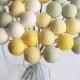 Pastel Felt ball flower bouquet, yellow green bridal bouquet, wool craspedia, felt billy buttons, felt flower bouquet, pastel nursery decor