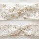 Gold lace garter set, gold wedding garter set, bridal garter belt - 543