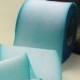Hand Dyed Silk Ribbon 2.5" Aqua Blue Color 324 Feather  3 yard Bias Cut Length