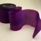 Hand Dyed Silk Ribbon 2.5 inch Bridge 173 3 yard Bias Cut Purple Burgundy Wine