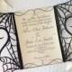 Gothic Spider Web Halloween Wedding Invitation Gatefold DIY Kit Spooky Love Heart Party