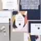 Chloé Wedding Invitation & Correspondence Set / Paint Strokes And Contemprorary Accents / Sample Set