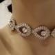 Bridal Rhinestone Necklace, Teardrop Necklace- Choker, Rhinestone, Crystal, Bridesmaids