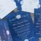 Elegant Orchid Wedding Invitation Suite. Navy blue wedding invitations. Orchid themed wedding invitations